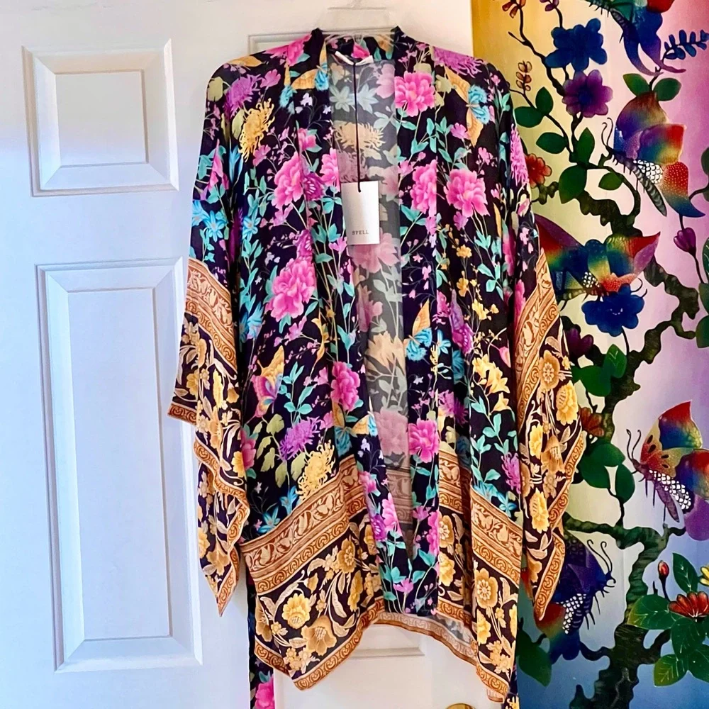 🌺🎉HP🎉🌺 NWT Spell & The Gypsy Butterfly Short Robe - Picture 12 of 16